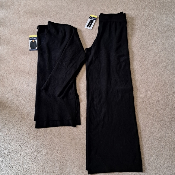 Splendid 2 Piece Set Sweater Wide Leg Pants Size Small Black Knit Loungewear New - Picture 12 of 12